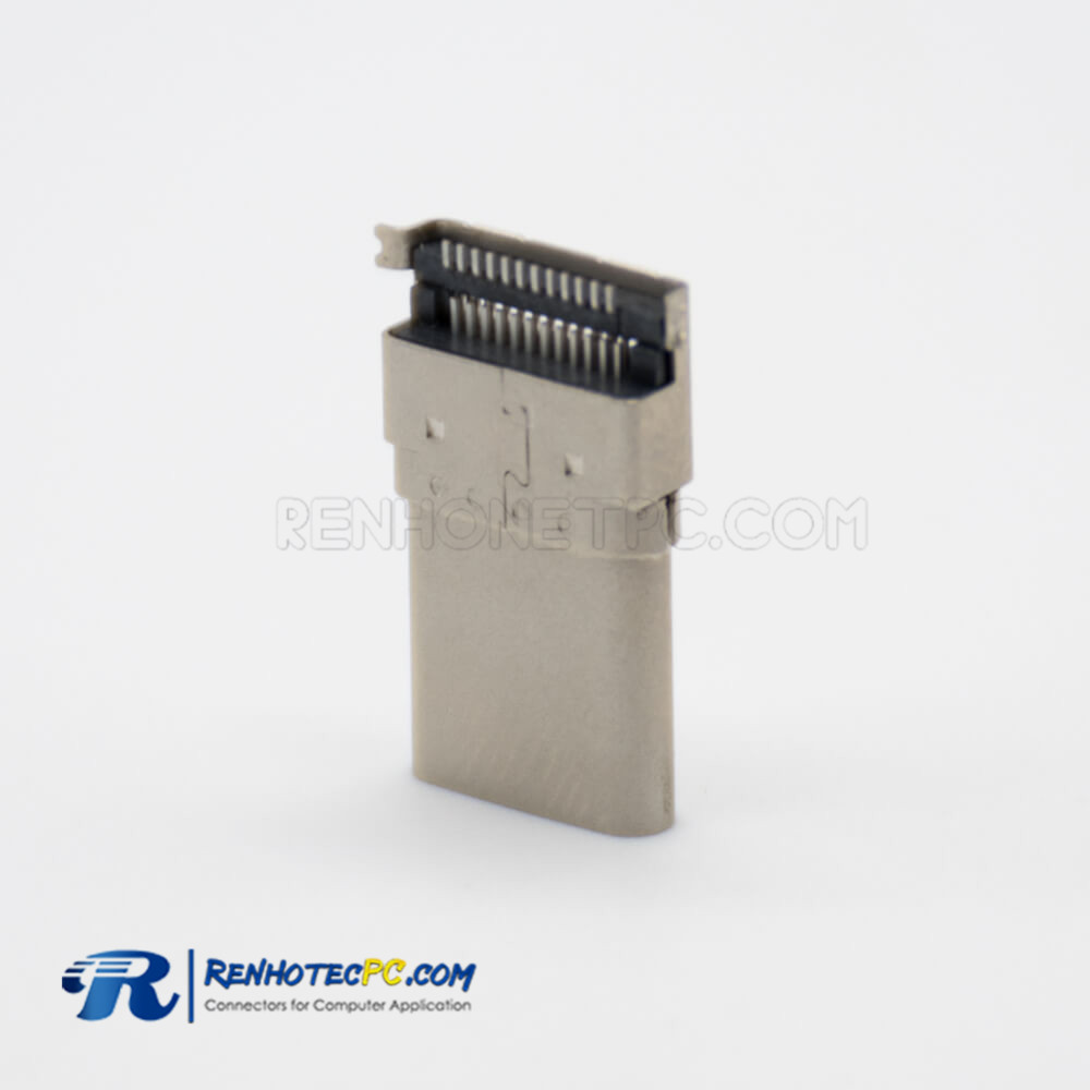 Panel Mount USB 3 1 Type C Male Connector Offset Type SMT Type Through 