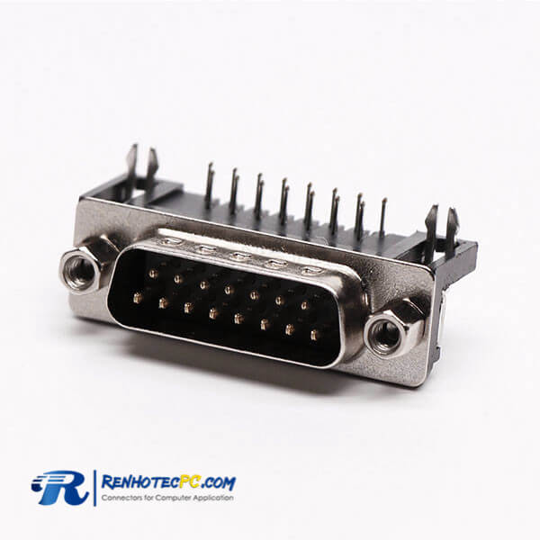 Best D Sub 15 Pin 90° Male Connector Staking Type for PCB Mount