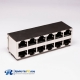 RJ45 Female Connector 2*6 Double Row 12 Port with Shield and Without LED