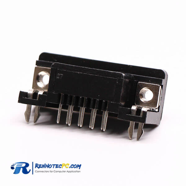 D Sub 9 Pin Female Right Angle Staking Type for PCB Mount Connector
