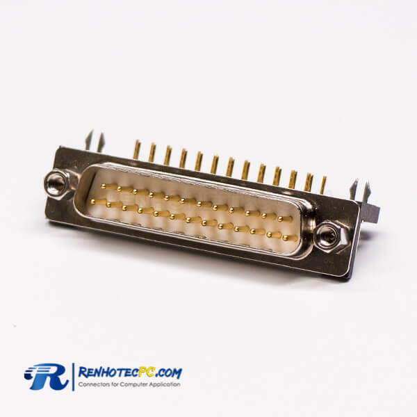 DB 25 Pin Male Right Angled Harpoon for PCB Mount Connector