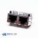 90 Degree RJ45 Cconnector Jack 2 Port with Shield and with LED for PCB