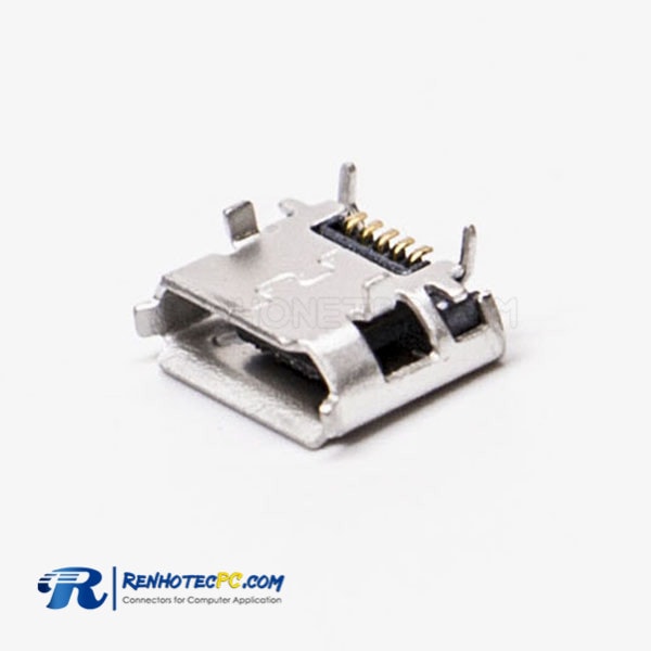 5 Pin Micro Female USB SMT Type B 180 Degree for PCB Mount
