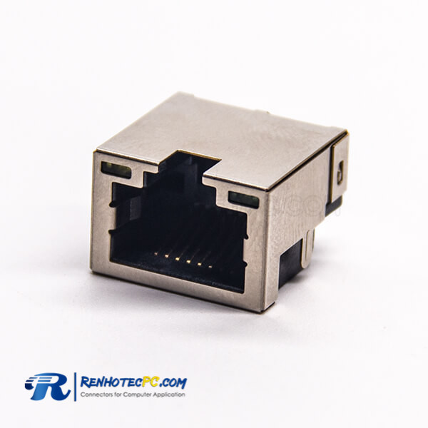 RJ45 Jack Ethernet Connector With LED Shoelded SMT PCB Mount Offset Type