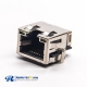 RJ45 Female Connector 8p8c Shielded with LED with EMI DIP Ofset Type PCB Mount