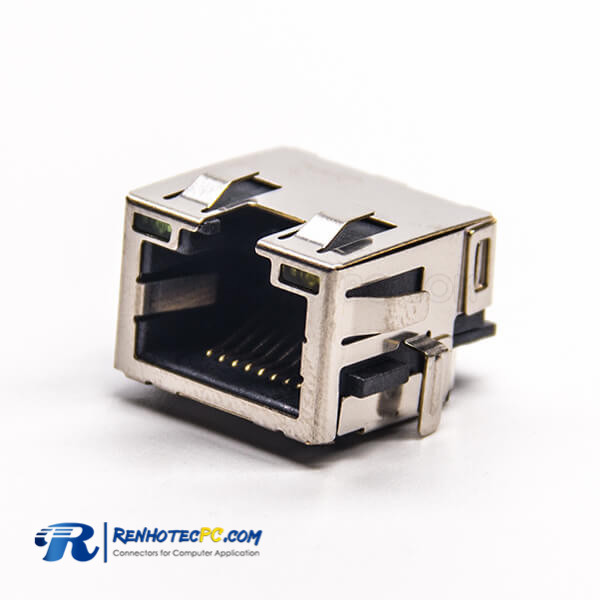 RJ45 Female Connector 8p8c Shielded with LED with EMI DIP Ofset Type PCB Mount RJ45 Female Connector 8p8c Shielded with LED with EMI DIP Ofset Type PCB Mount