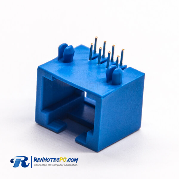 Blue RJ45 Connector 90 Degree Without Filtered DIP Type PCB Mount Unshielded Blue RJ45 Connector 90 Degree Without Filtered DIP Type PCB Mount Unshielded