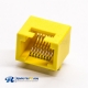 Yellow RJ45 Jack Ethernet Connector Angled Through Hole Without LED Unshielded