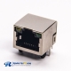 RJ45 Shielded Connector With LED Single Port Angled Through Hole