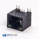 R45 with LED Black Plastic Shell Unshielded Right Angled Through Hole