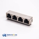 4 Port RJ45 Jack 8P8C 90 Degree Through Hole for PCB Mount