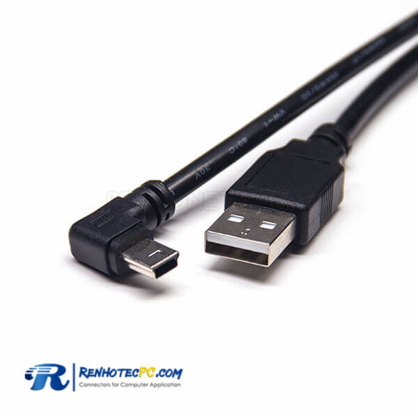 90 Degree Mini USB Cable Charger to Type A Male 1M Extension Cable