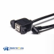 USB Cable with Screw Hole Type B Female to Micro USB Down Angle Male