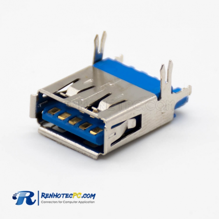 Female USB Connector 3.0 Type A 9 Pin Straight Panel Mount