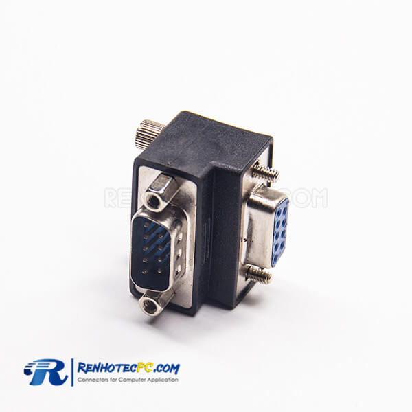 D Sub Right Angle Adapter 9 Pin Male To 9 Pin Female Standard D-Sub