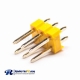 10pcs Straight Pin Header Yellow PlasticThrough Hole 2X3 Double Row