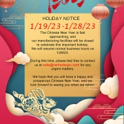 2023 Chinese New Year Holiday Notice