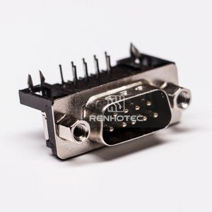 d sub 9 pin Standard Male right angle for PCB with Stamped Pin