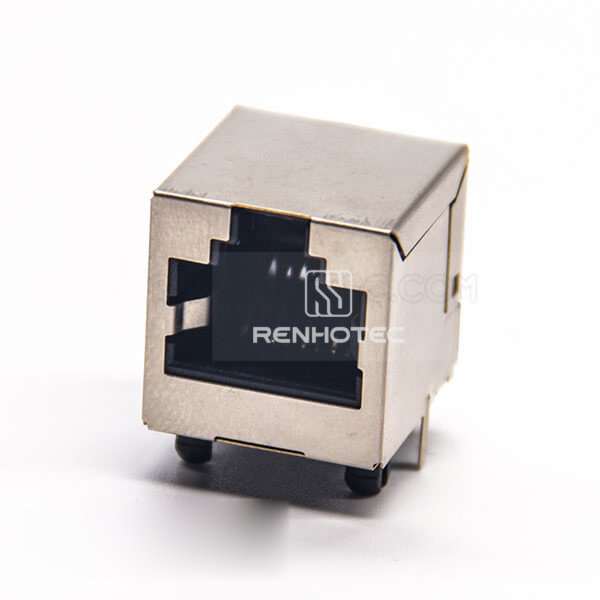 RJ45 Port Right Angled Socket 8P8C with Shield without LED DIP PCB Mount
