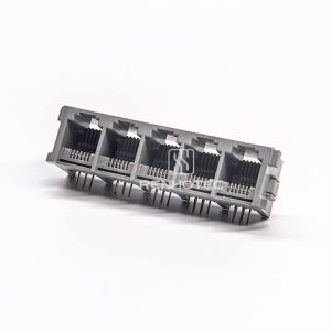 RJ12 6P6C Connector Multiple Prot Female 90 Degree Plastic Unshielded DIP for PCB Mount