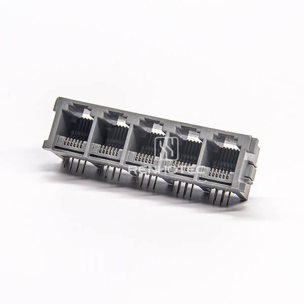 RJ12 6P6C Connector Multiple Prot Female 90 Degree Plastic Unshielded DIP for PCB Mount