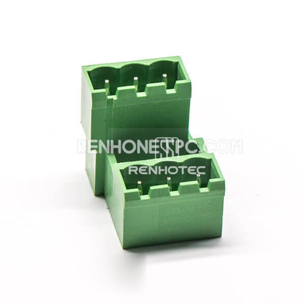 6-Pin Barrier Terminal Block, Right-Angle PCB Mount