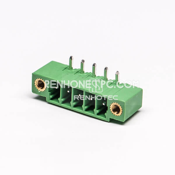 5-Pin Right-Angle Terminal Block with Two Screw Holes