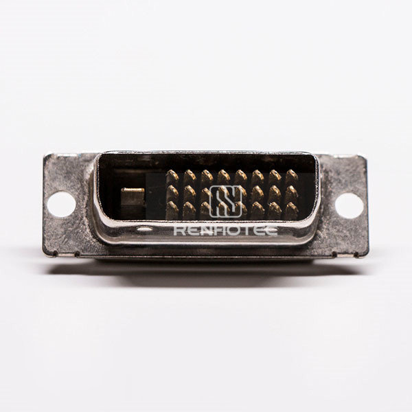 DVI 24+1 Straight Connector Male Through Hole for PCB Mount