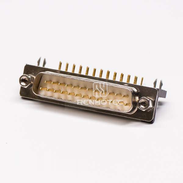 25 Pin Male Right Angle D-SUB Through Hole Connector