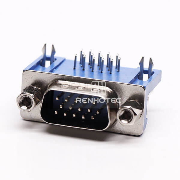 15 Pin Male Right Angle High Density D-SUB Connector