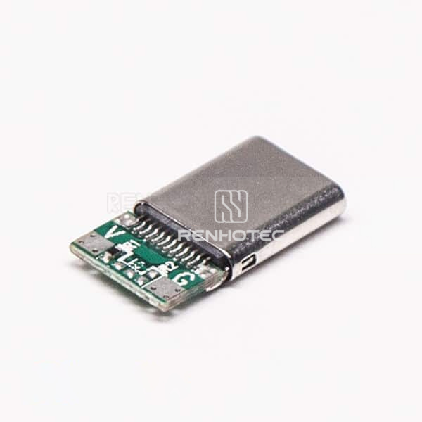Straight USB Type C 24 Pin Connector Solder Type for Cable
