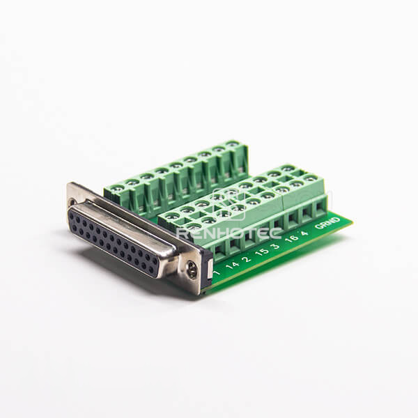 D-SUB 25 Pin Adapter Female To Female Right Angle 27Pin Breakout Board Standard D-SUB