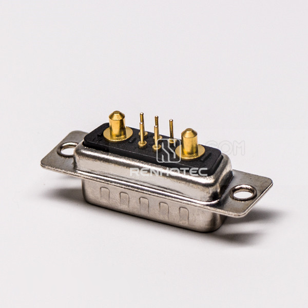 D-SUB 7W2 Combo Connector Male 180° Solder Type for Cable with Staking