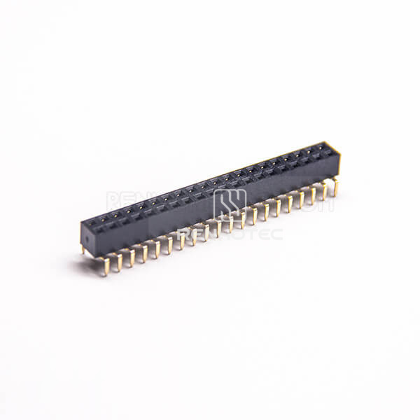 Dual Row 40 Pin Female Header Right Angle Through Hole 2.54mm PH