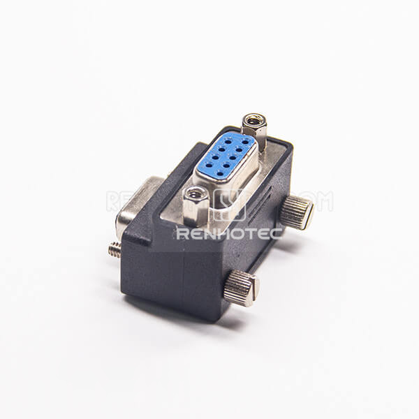 DB9 Right Angle Adapter 9 Pin Female To Female Standard D-SUB