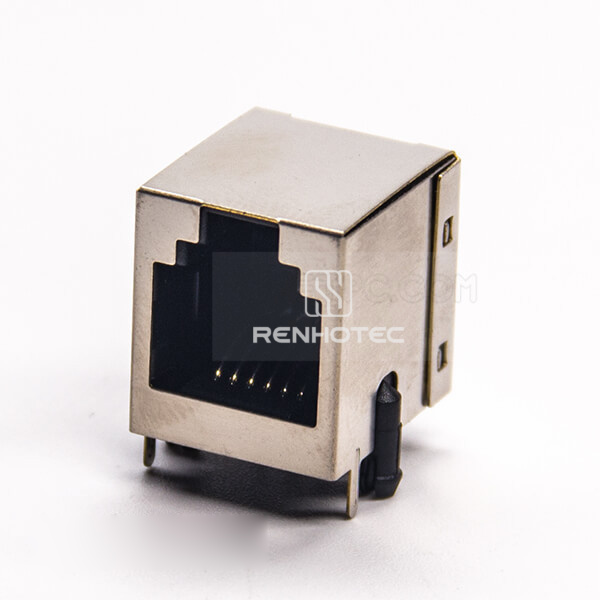 RJ12 6p6c Single Port Netword Connector for PCB Mount Shielded Without Filtered