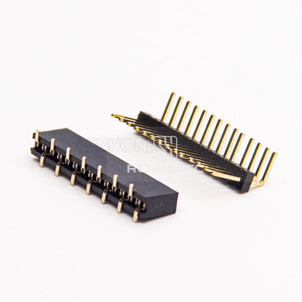 1.27mm Single Row Female Header 180 Degree Through Hole
