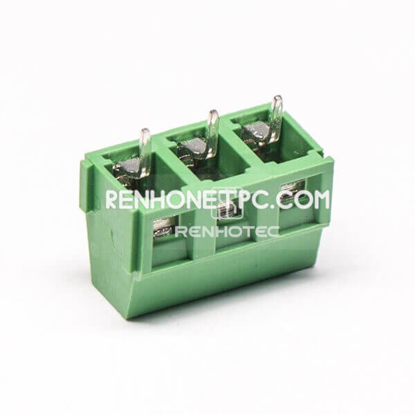 3 pin Screw Terminal Connector Green Vertical Type Through Hole for PCB