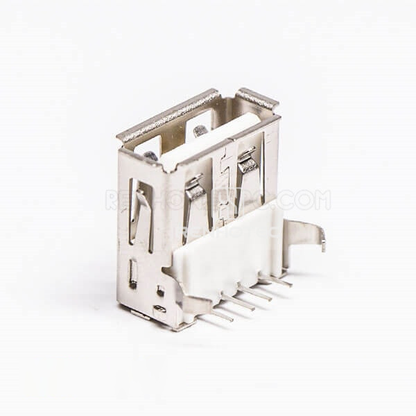 Female USB Port 2.0 Right Angle Through Hole White