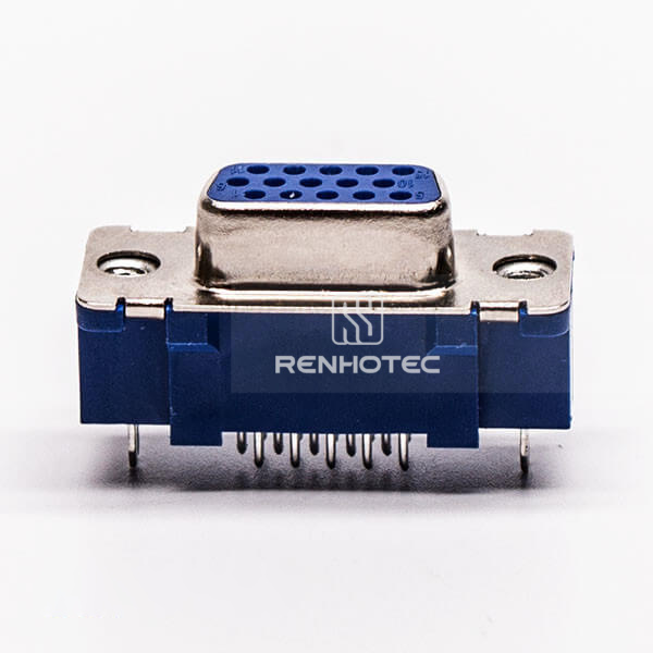 D-SUB 15 Straight Female High Density Blue Through Hole for PCB Mount