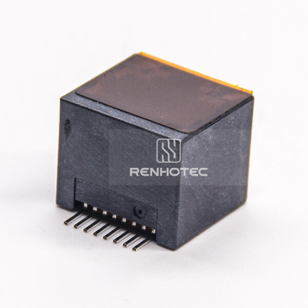 Black RJ45 Jack Vertical SMT PCB Mount Without LED Connector