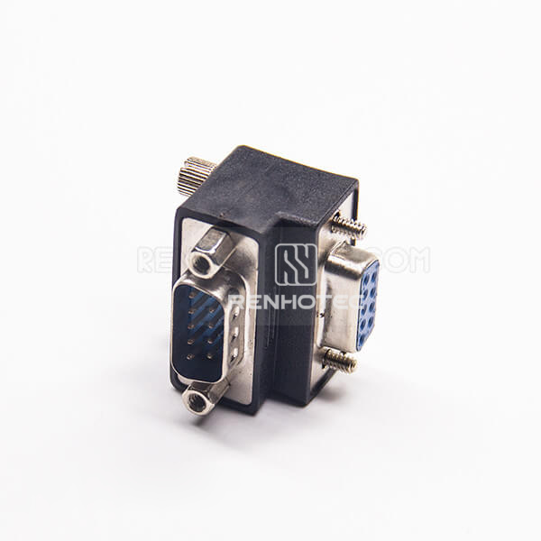 D-SUB Right Angle Adapter 9 Pin Male To 9 Pin Female Standard D-SUB
