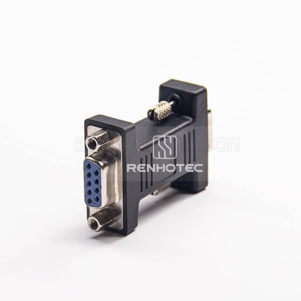 DB9 Male Pin To Female Straight Standard D-SUB Injection Adapter