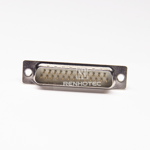 D-SUB 25 pin White insulator Male Stamped Pin Straight Through Hole Connectors