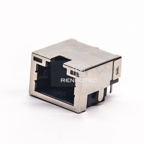 RJ45 Socket Netword Connector 90 Degree Through Hole PCB Mount Shielded with LED