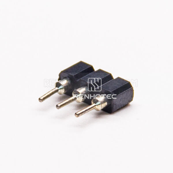 Circular Holes Single Row 3 way 2.54mm Pitch Female Header DIP Type