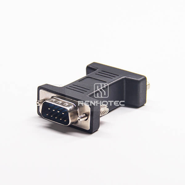 DB9 Male Pin To Female Straight Standard D-SUB Injection Adapter
