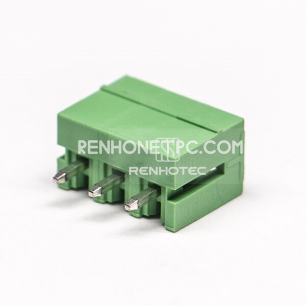 3-Pin Plug-In PCB Terminal Block, Solder Termination