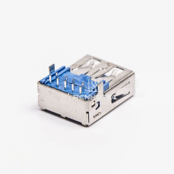Type A USB 3.0 Jack Female Right Angle Blue DIP Through Hole