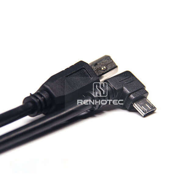 USB Type B Straight Male to Mirco USB Right Angle Double Male 1M Cable